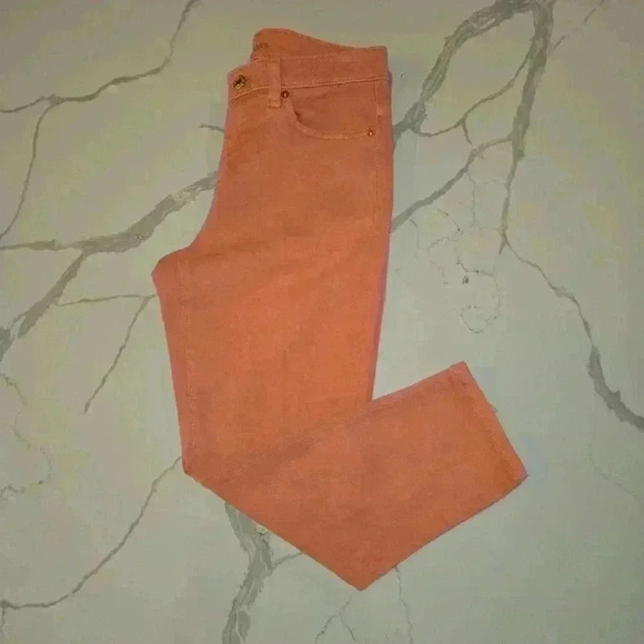 Michael Kors Izzy Cropped Ankle Skinny Stretch Womens Jean Pink Size 4 - Picture 1 of 11